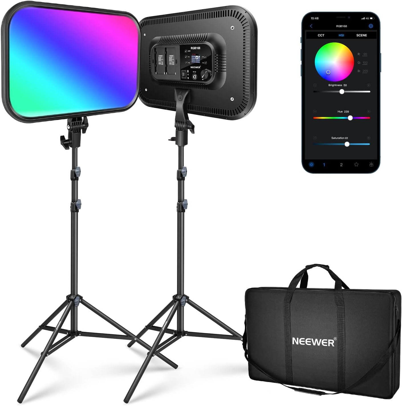 Detalle de NEEWER RGB168 18,3" Luce video 60W