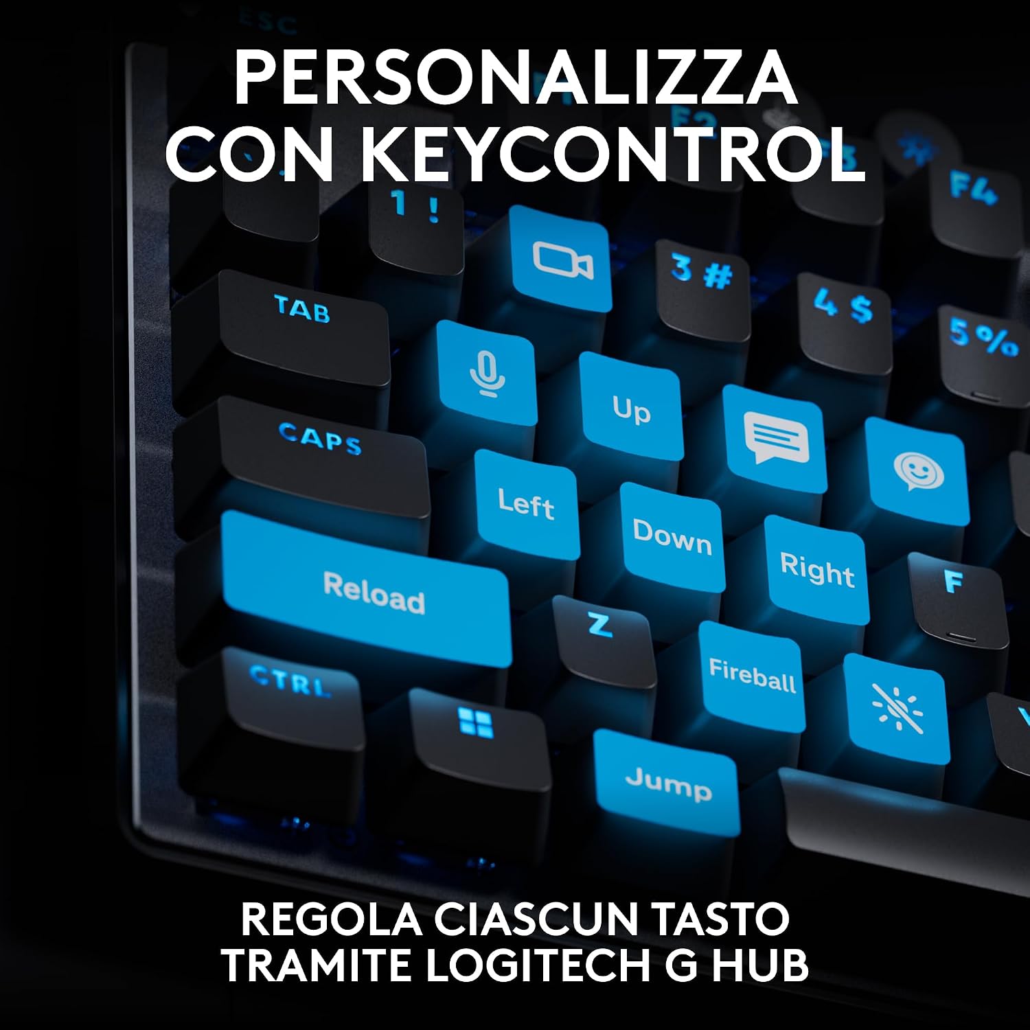 Detalle de Logitech G PRO X TKL RAPID: tastiera gaming da torneo senza tastierino, interruttori analogici magnetici e trigger rapido