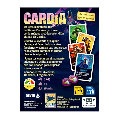 Detalle de Devir Duelo por Cardia: juego de cartas táctico para 2 jugadores (a partir de 9 años)