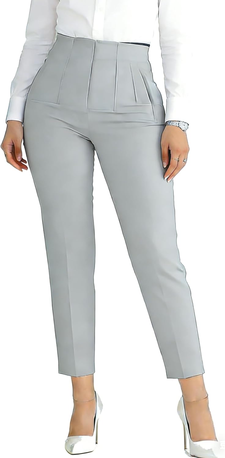 Thumbnail 3 de LOVESHOOT Women’s Stretchy High-Waisted Pleated Straight-Leg Dress Pants