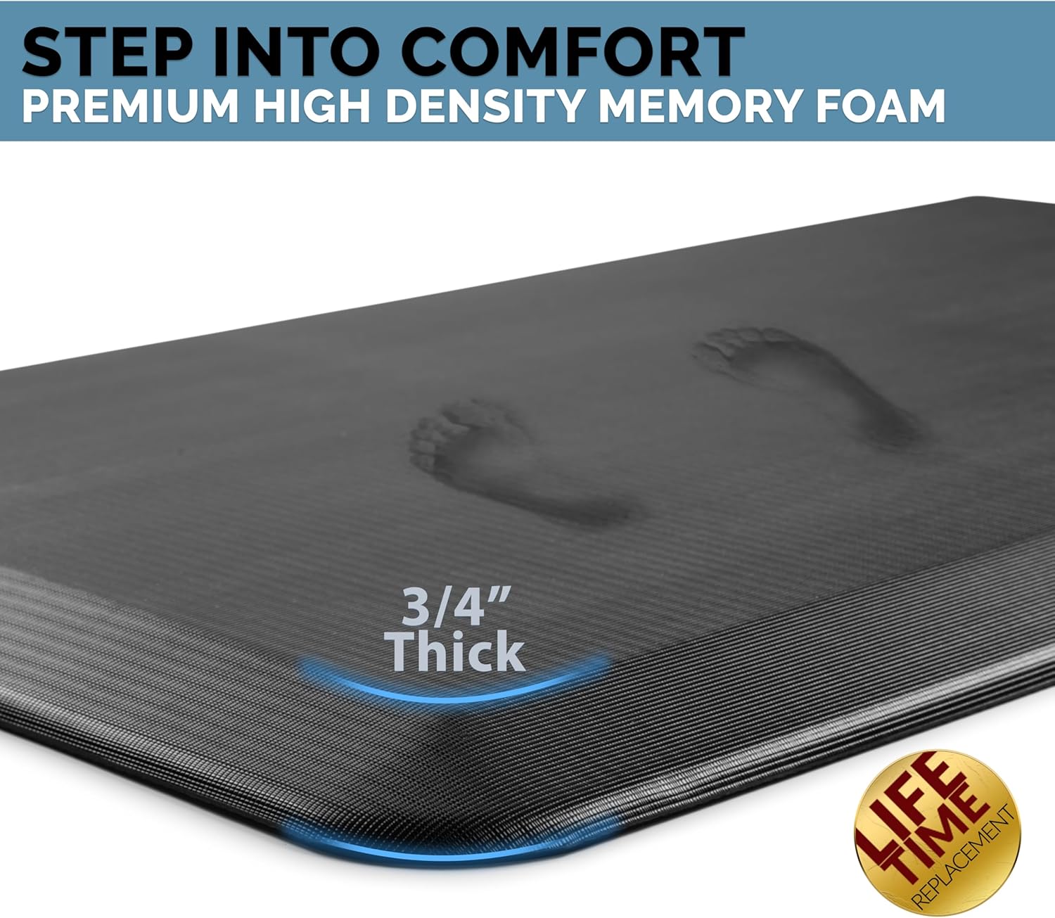 Thumbnail 1 de ComfiLife Anti Fatigue Floor Mat (3/4 Inch Thick) for Kitchen & Standing Desk, 20" x 39" — Black