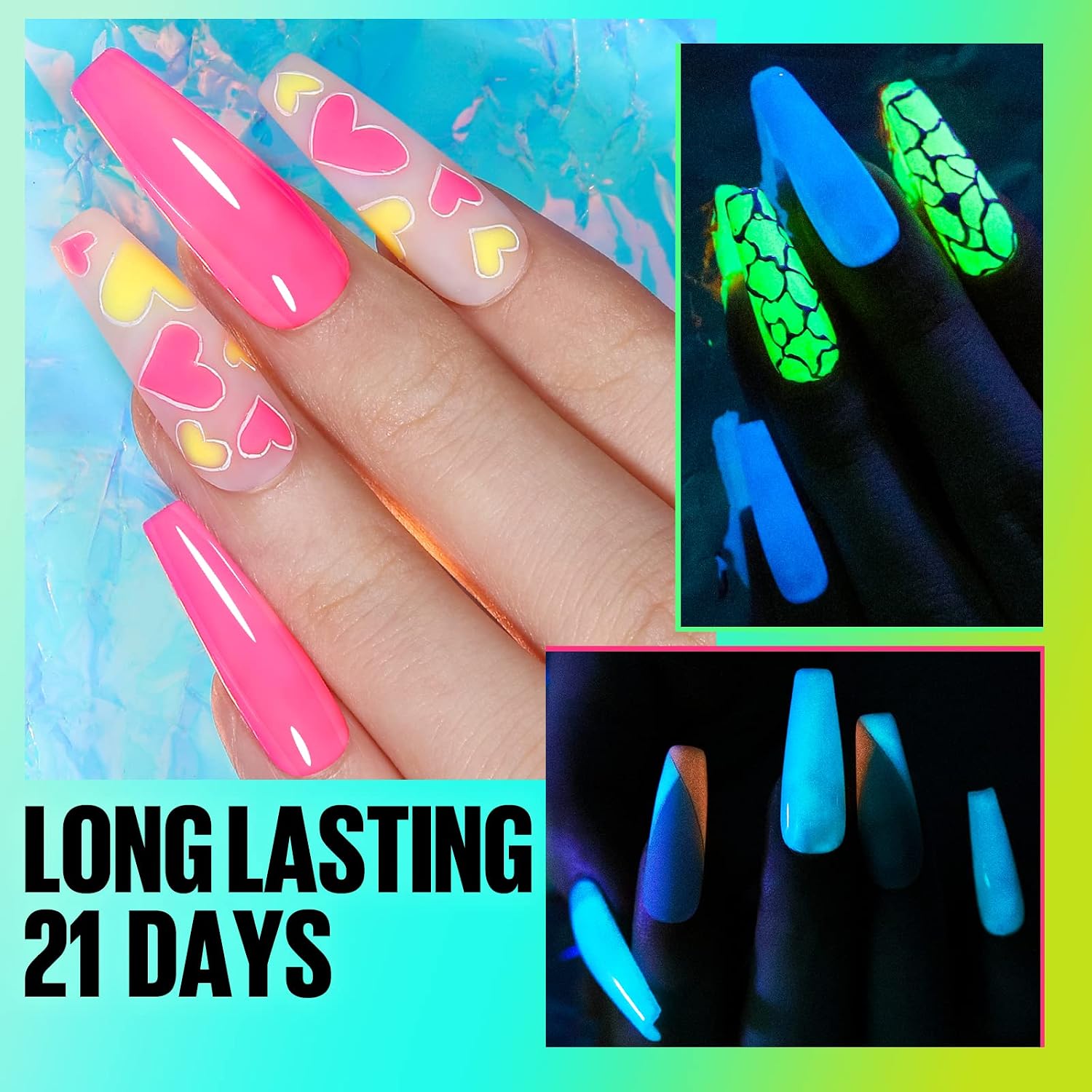 Detalle de TOMICCA Night Glow Nagellack Set 6 Farben
