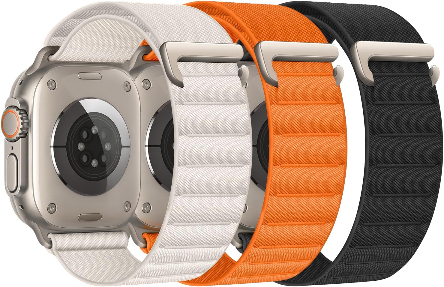 Detalle de 3-Pack Alpine Loop nylon sport strap for Apple Watch (compatible 38/40/41/42/44/45/46/49mm)