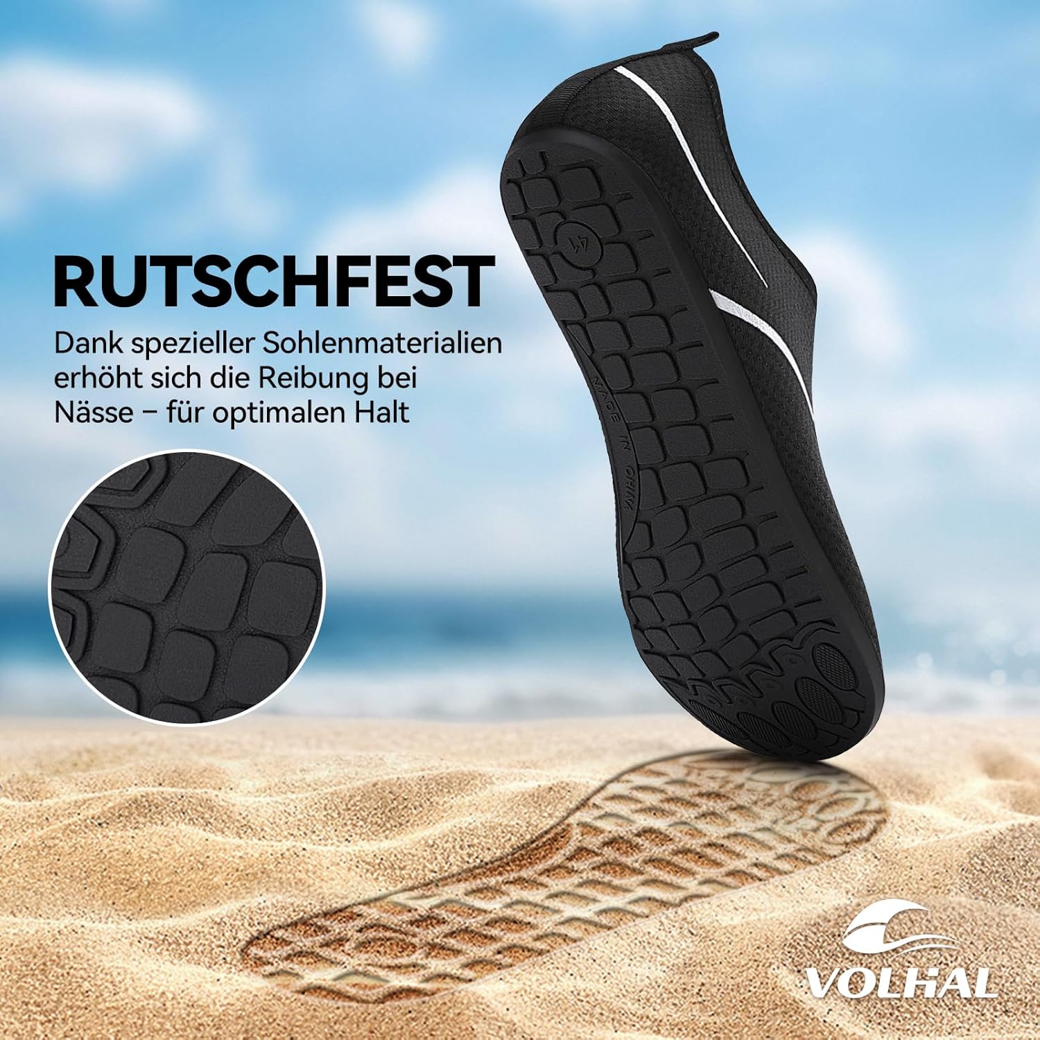 Detalle 2 de VOLHAL Wasserschuhe Unisex – atmungsaktiv, schnell trocknend und rutschfest