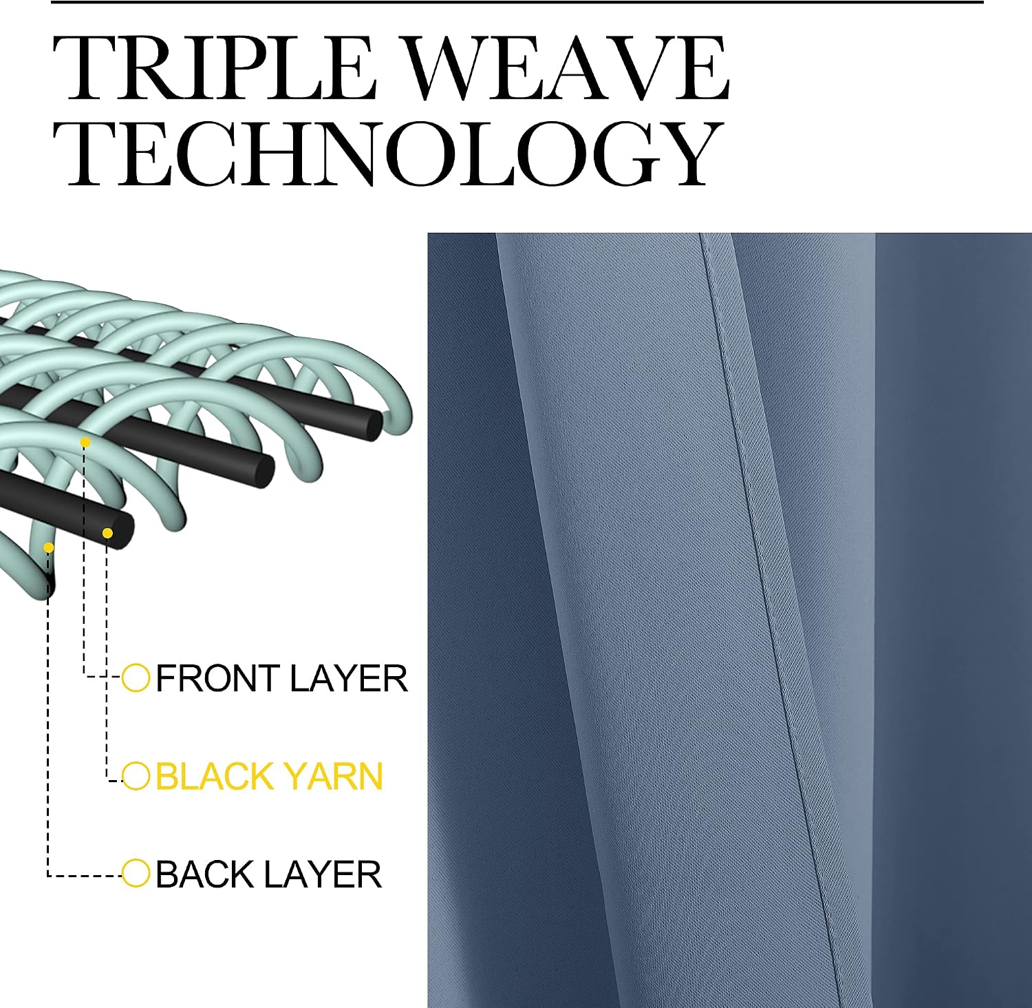 Detalle 2 de NICETOWN Blackout Curtains, 70 by 95 Inches
