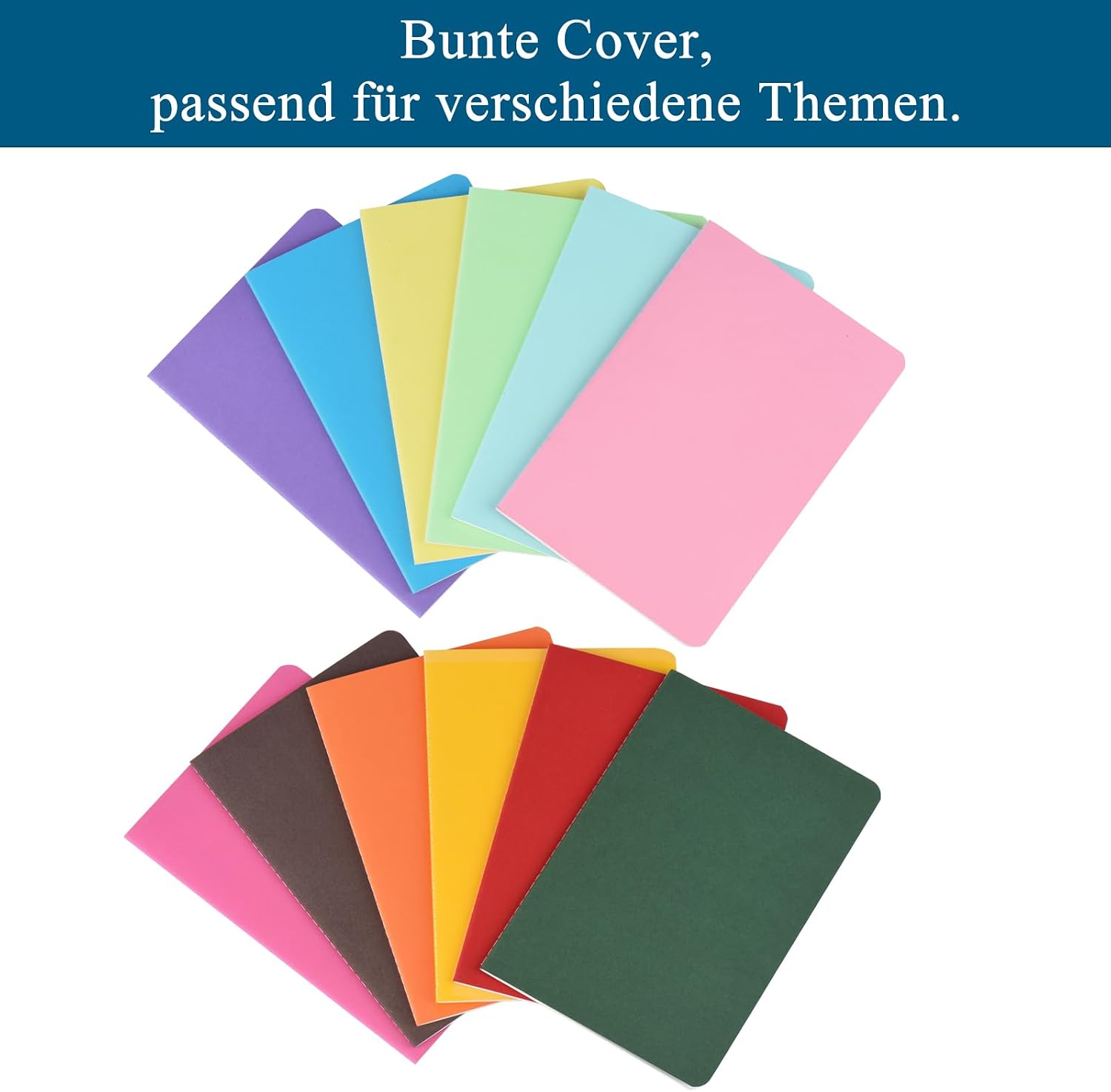 Detalle de ZCZN Notizbuch A5 liniert – 12er Pack Notizblöcke mit 30 Blatt (12 Farben)