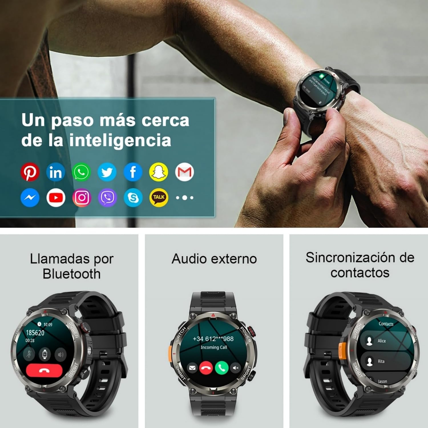 Thumbnail 4 de IOWODO Reloj Inteligente Hombre 1.45