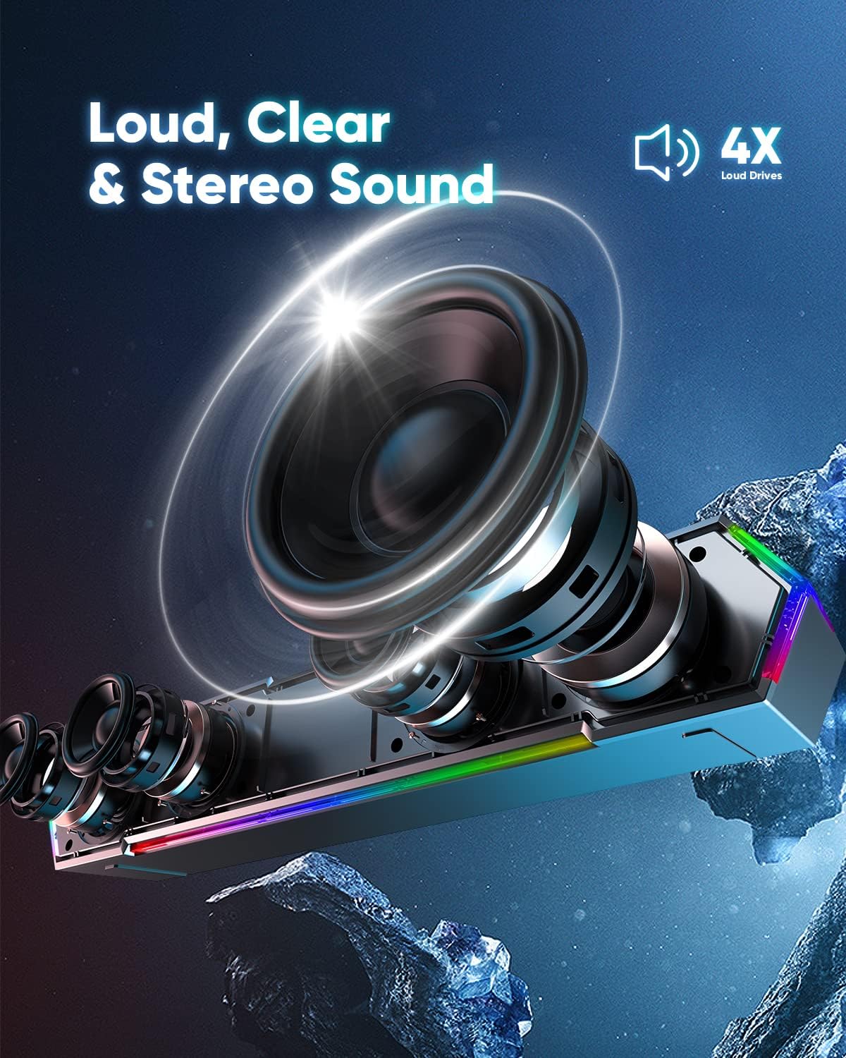 Thumbnail 1 de LENRUE G11 PC speakers with touch lights
