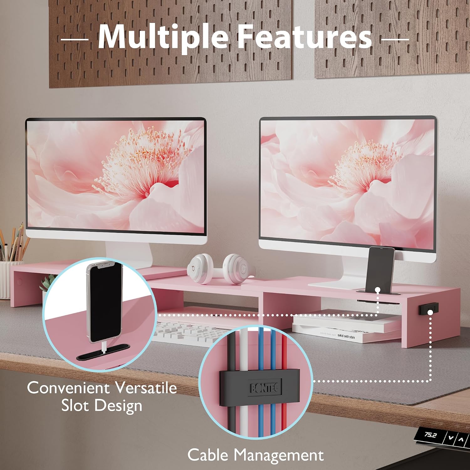 Detalle 2 de BONTEC Wooden Monitor Stand Riser
