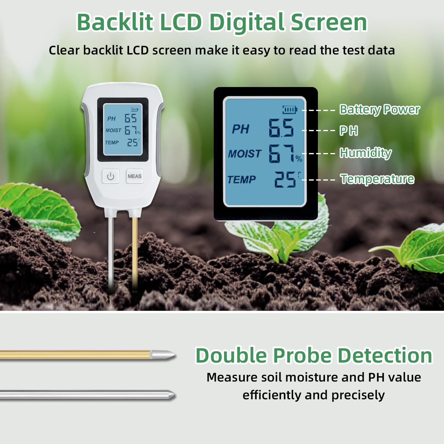 Thumbnail 2 de Mcbazel Soil Meter 3‑in‑1 soil tester 🌱