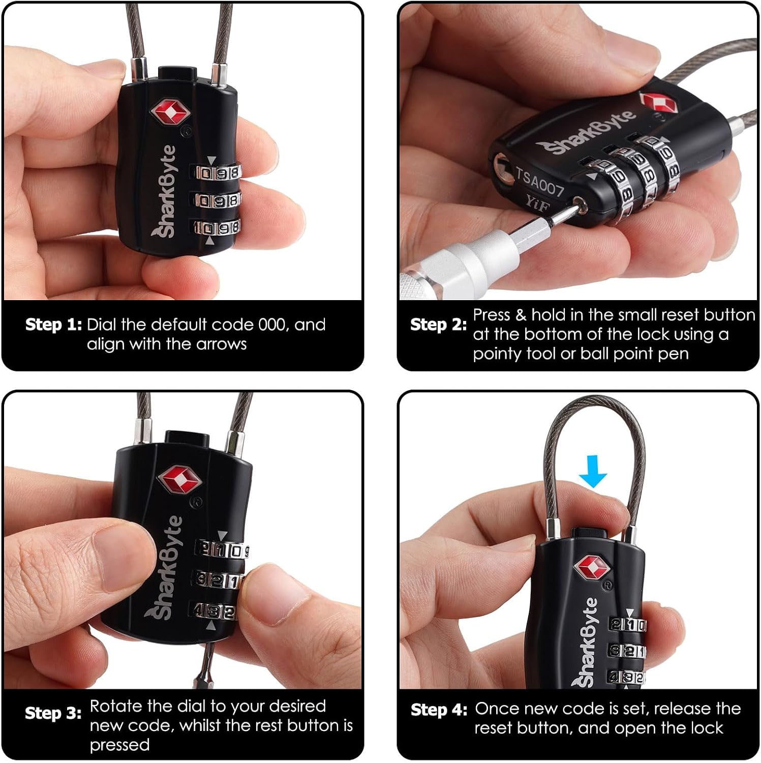 Thumbnail 6 de TSA approved luggage locks 9.5cm cable, 2 pack