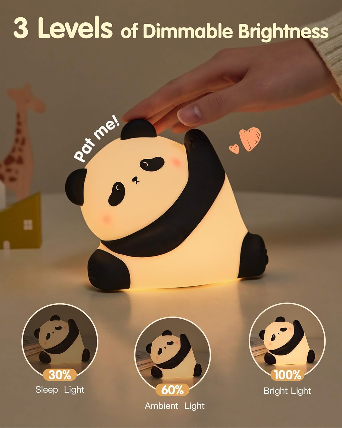 Thumbnail 1 de Panda Night Light 1200mAh rechargeable soft lamp