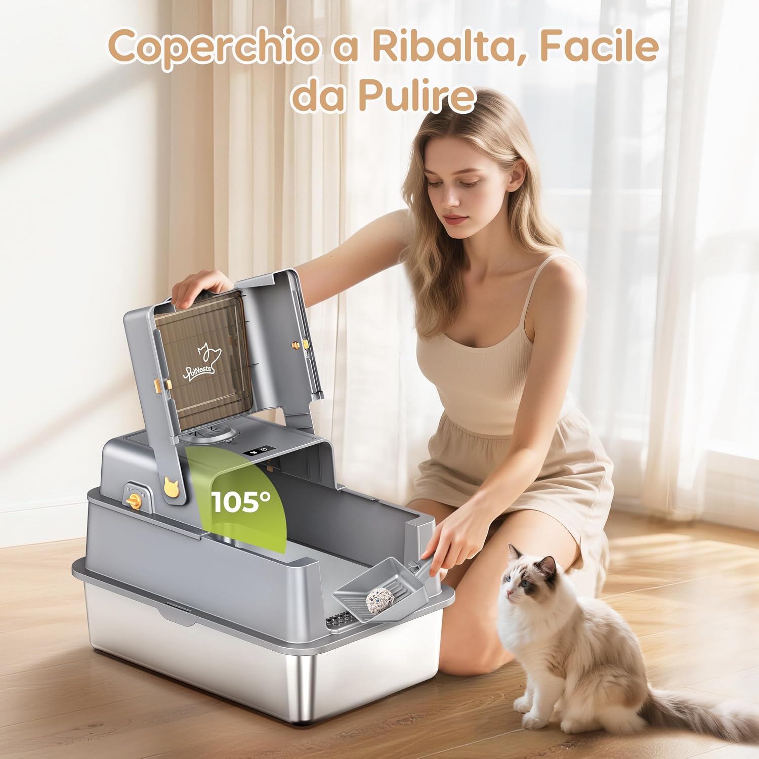 Detalle 2 de PalNests lettiera per gatti XXL in acciaio