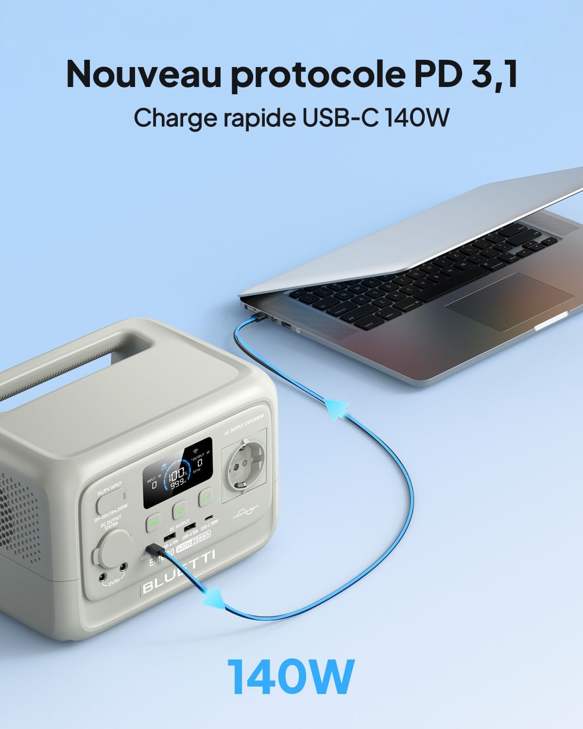 Detalle 2 de BLUETTI Elite 30 V2 Générateur portable 288Wh