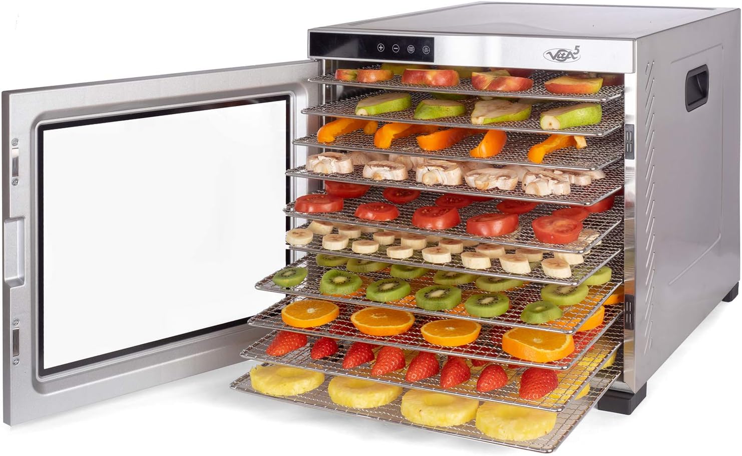 Detalle de VITA5 5356712 Nobel Pro 10 mattork med 10 rostfria galler och 24-timmarstimer