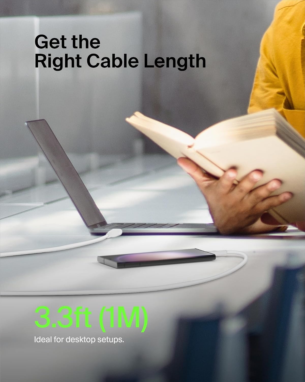 Thumbnail 6 de Belkin BoostCharge USB-C-Ladekabel 2er-Set, USB-C zu USB-A/USB-C, 1 m – Weiß