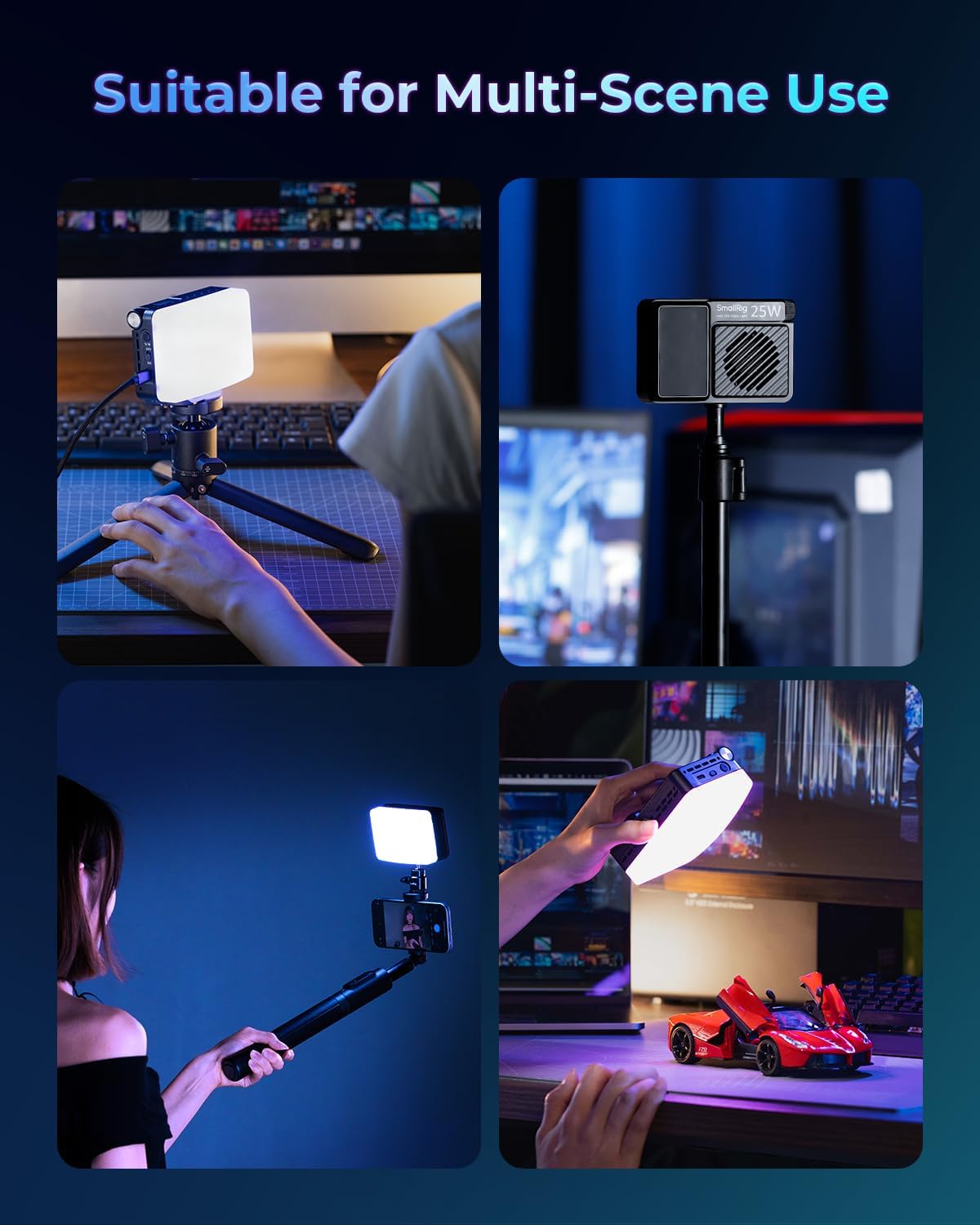 Thumbnail 6 de SMALLRIG RM 25C mini-ledvideolamp RGB, 25 W, 3100 mAh en instelbare kleurtemperatuur