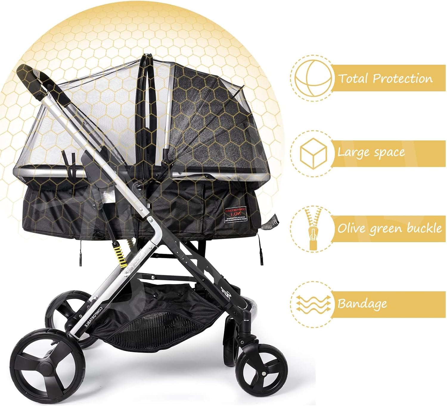 Thumbnail 5 de Homord Moskitonetz Kinderwagen mit Stützstangen