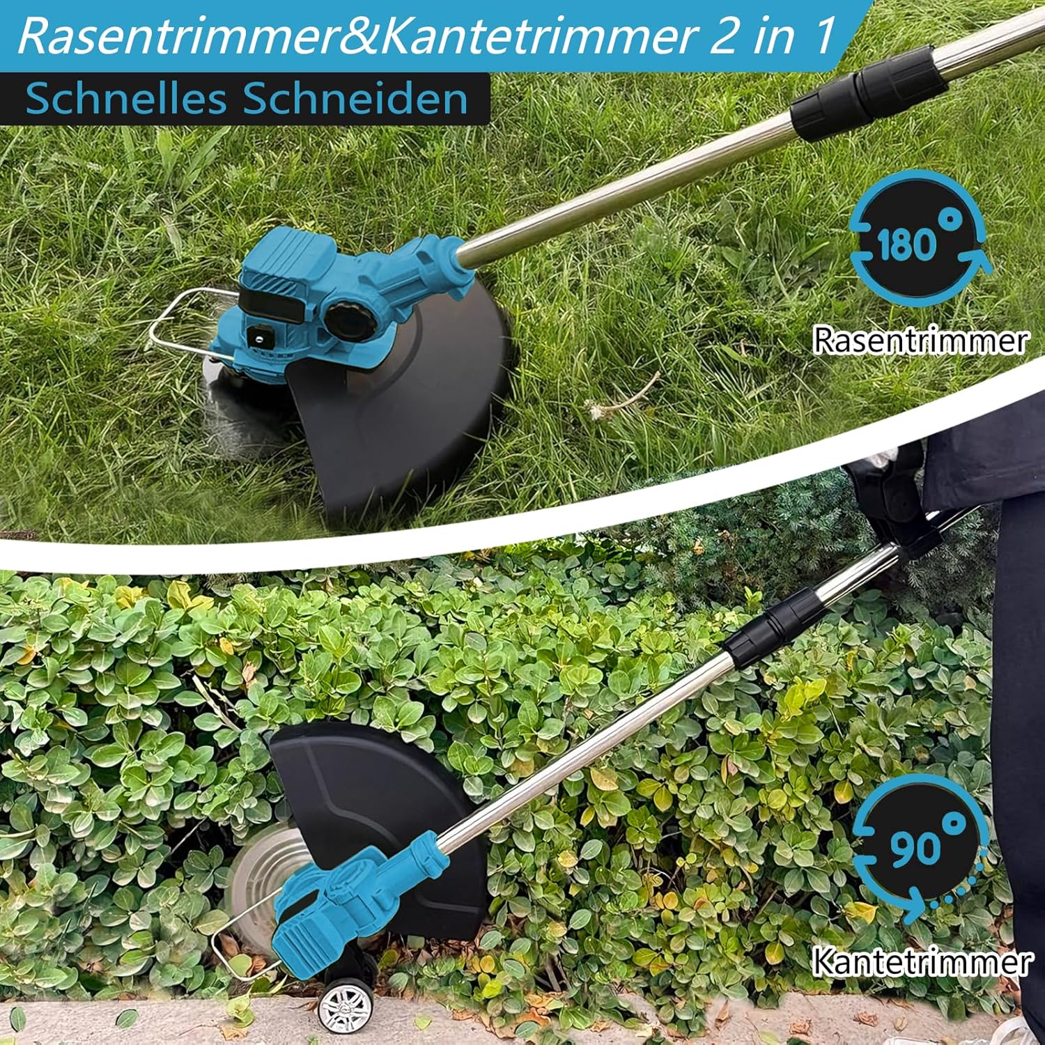 Thumbnail 2 de Akku-Rasentrimmer 4 in 1 für Makita-Akkus (2 x 21V, 4 Klingentypen) – elektrischer Freischneider & Kantenschneider