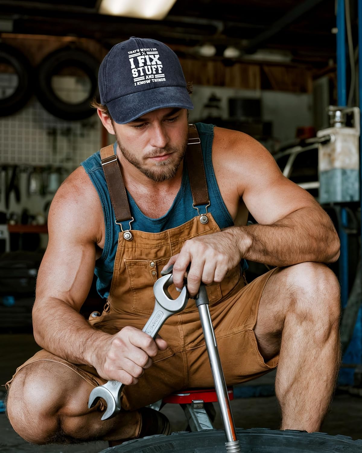 Detalle 2 de Jeasona Baseball Cap for Men in 100% Cotton with Funny “I Fix Stuff” Print