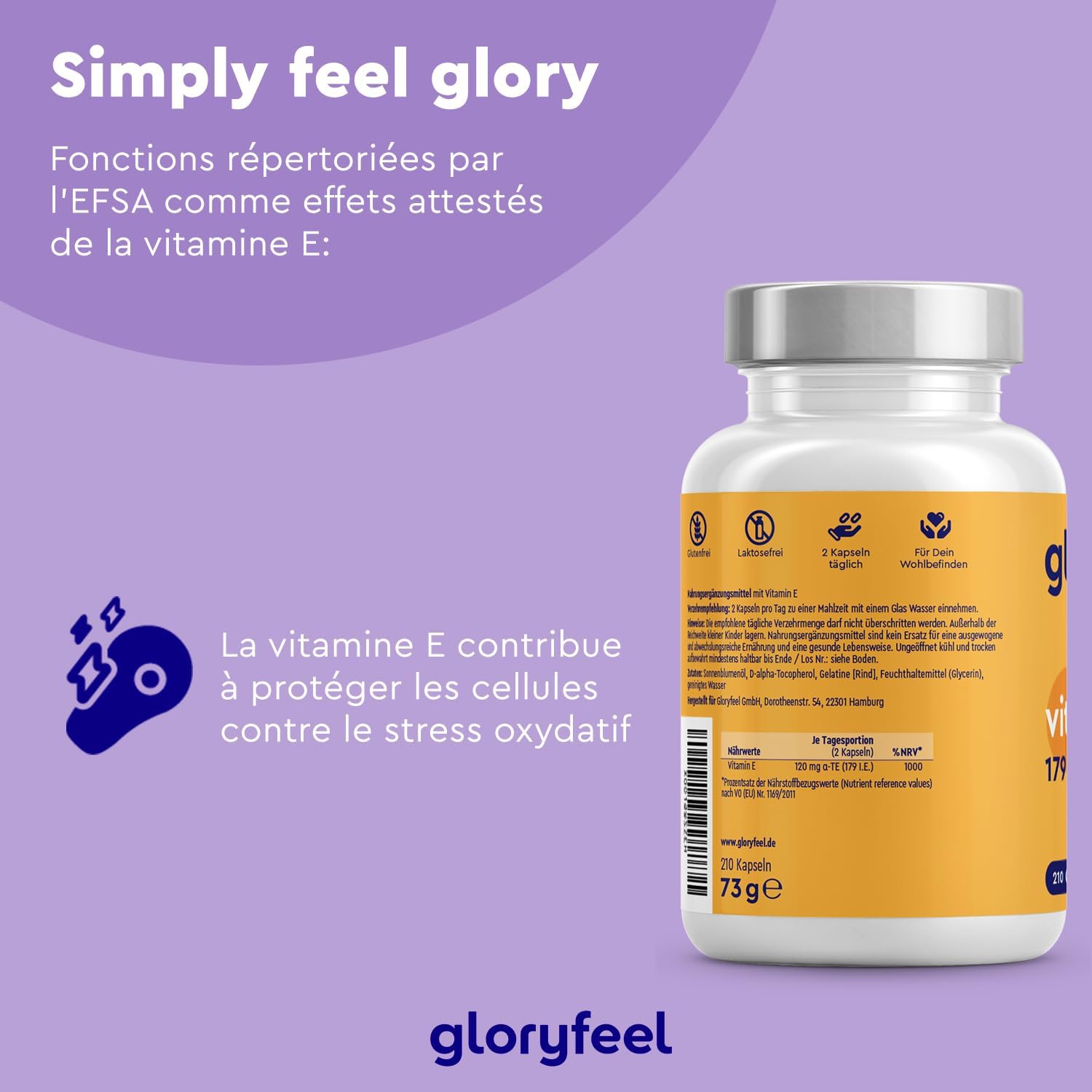 Thumbnail 3 de Vitamine E 210 capsules bioactives – D-Alpha tocophérol (cure 3 mois) en softgels