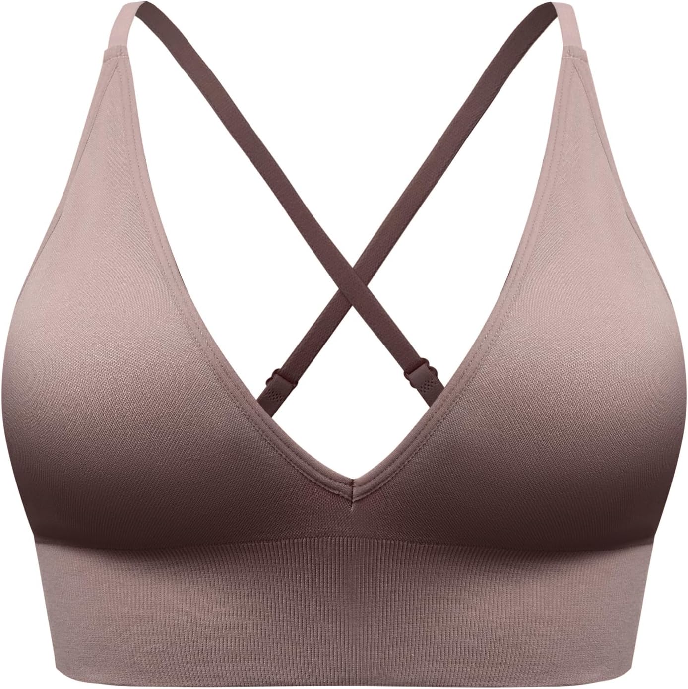 Thumbnail 6 de SUNSESS Seamless Deep V non-wired sports bra with removable pads – yoga crop top bralette