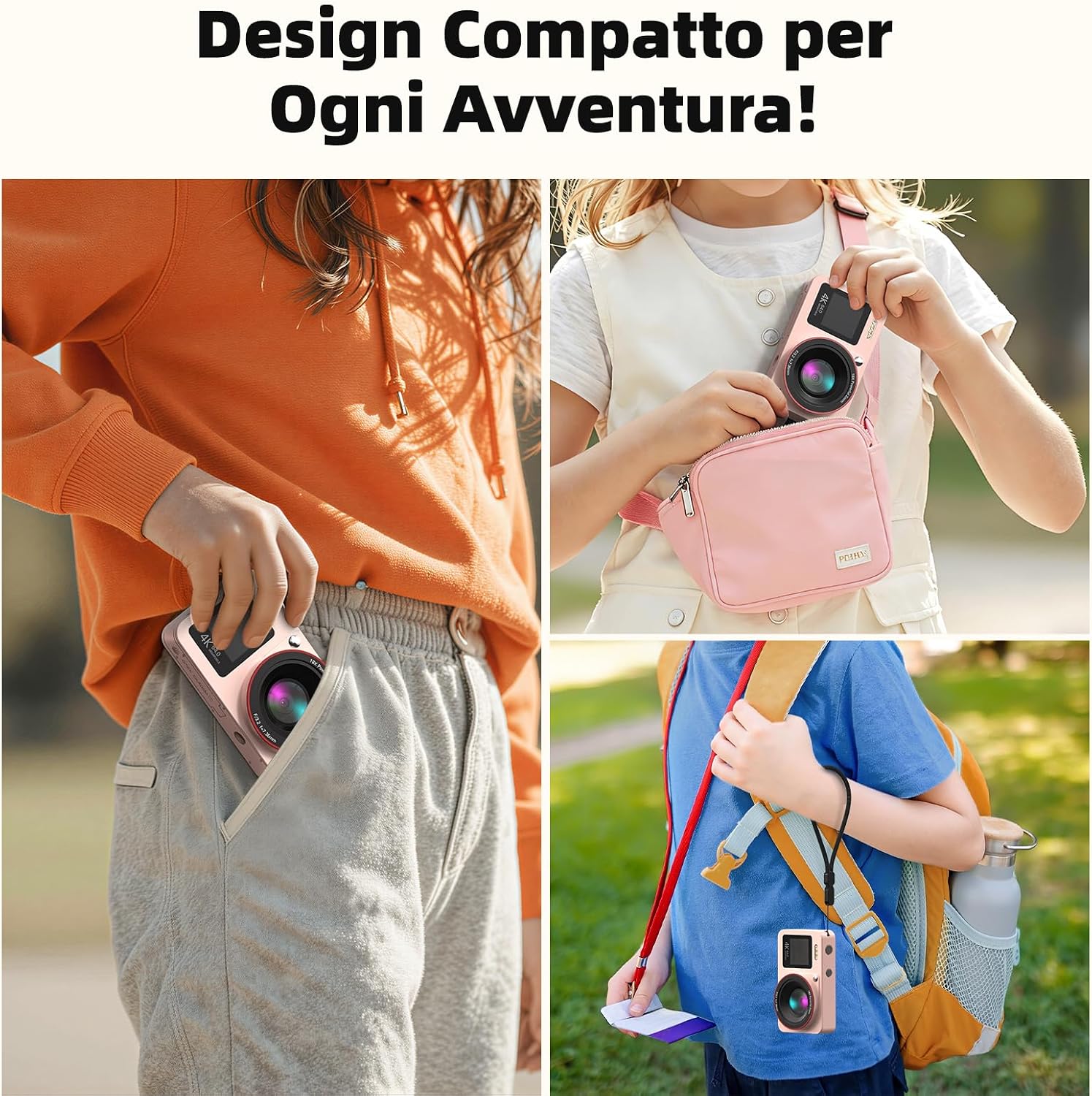 Thumbnail 4 de Macchina Fotografica Digitale 4K 64MP con 18x Zoom e doppio display – Rosa
