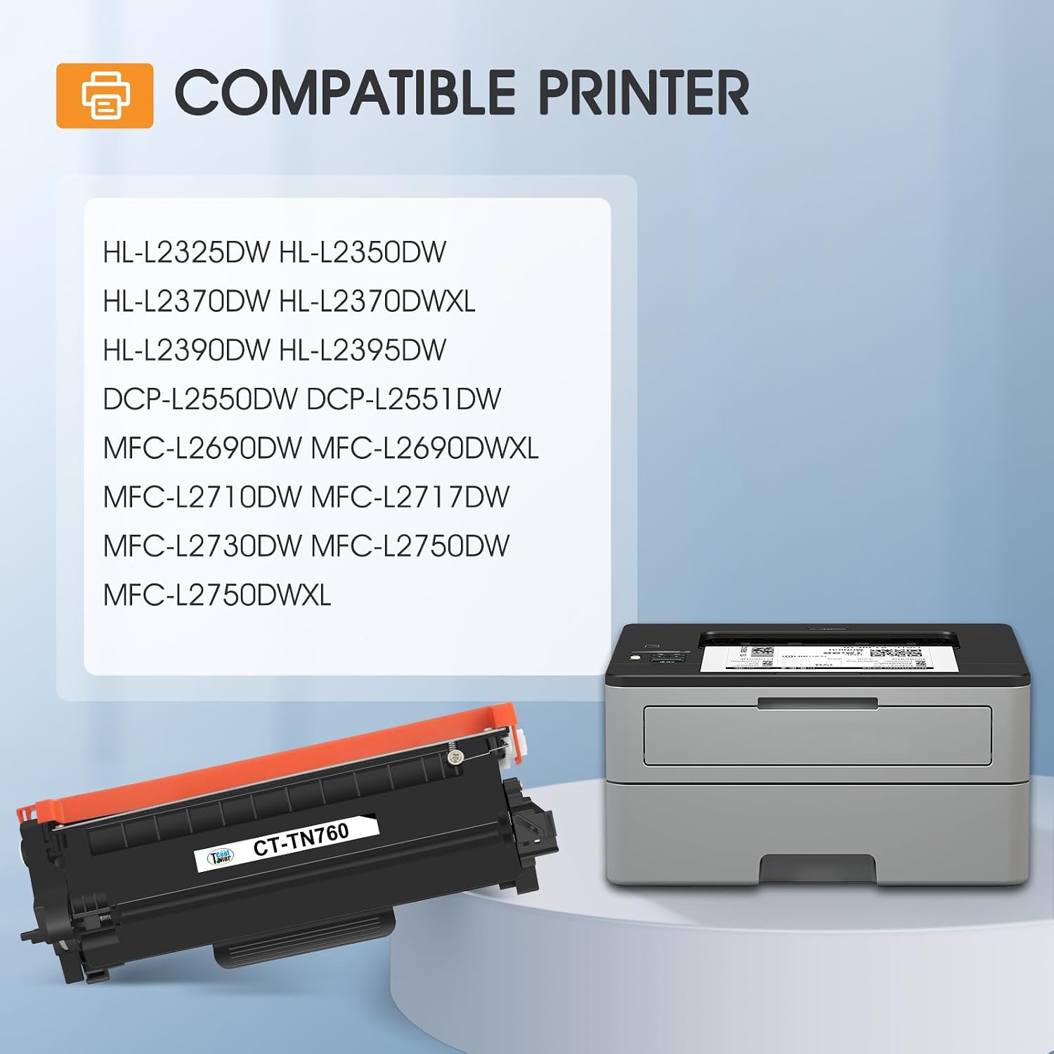 Thumbnail 1 de TN760 Compatible Toner (TN-760 / TN-730) for Brother Printers—2-Pack Black High-Yield Cartridges