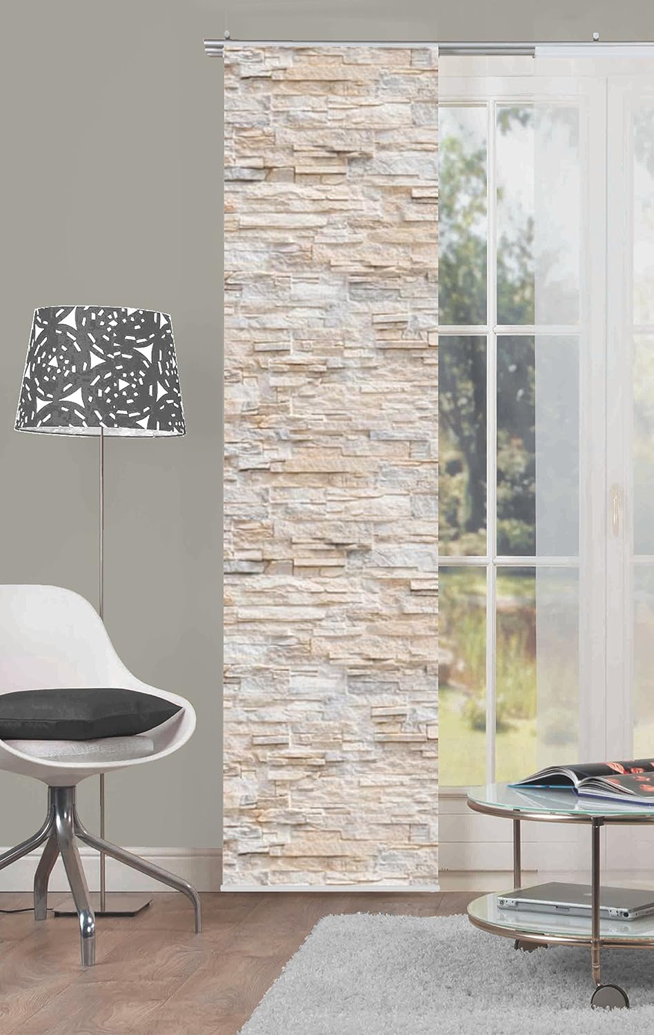 Thumbnail 1 de Home fashion WALLI – zasłona panelowa 245 × 60 cm z nadrukiem liści