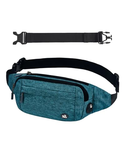 Detalle de WATERFLY Bauchtasche Damen/Herren – Sportliche Gürteltasche Klein mit 4 Innentaschen, verstellbar 40–125 cm
