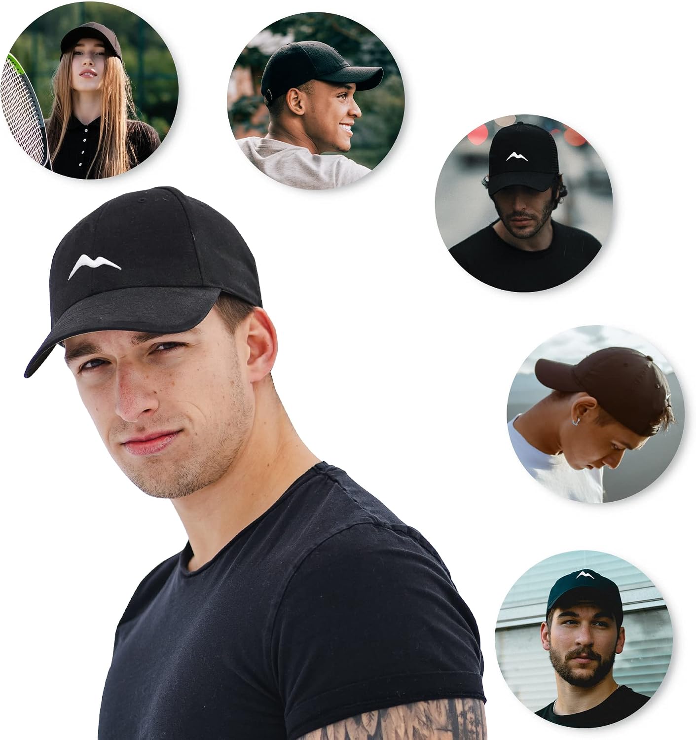 Detalle de Momoshe Cap: 100% Baumwolle Baseballkappe, verstellbar und atmungsaktiv – Uni-Größe (53–62 cm)