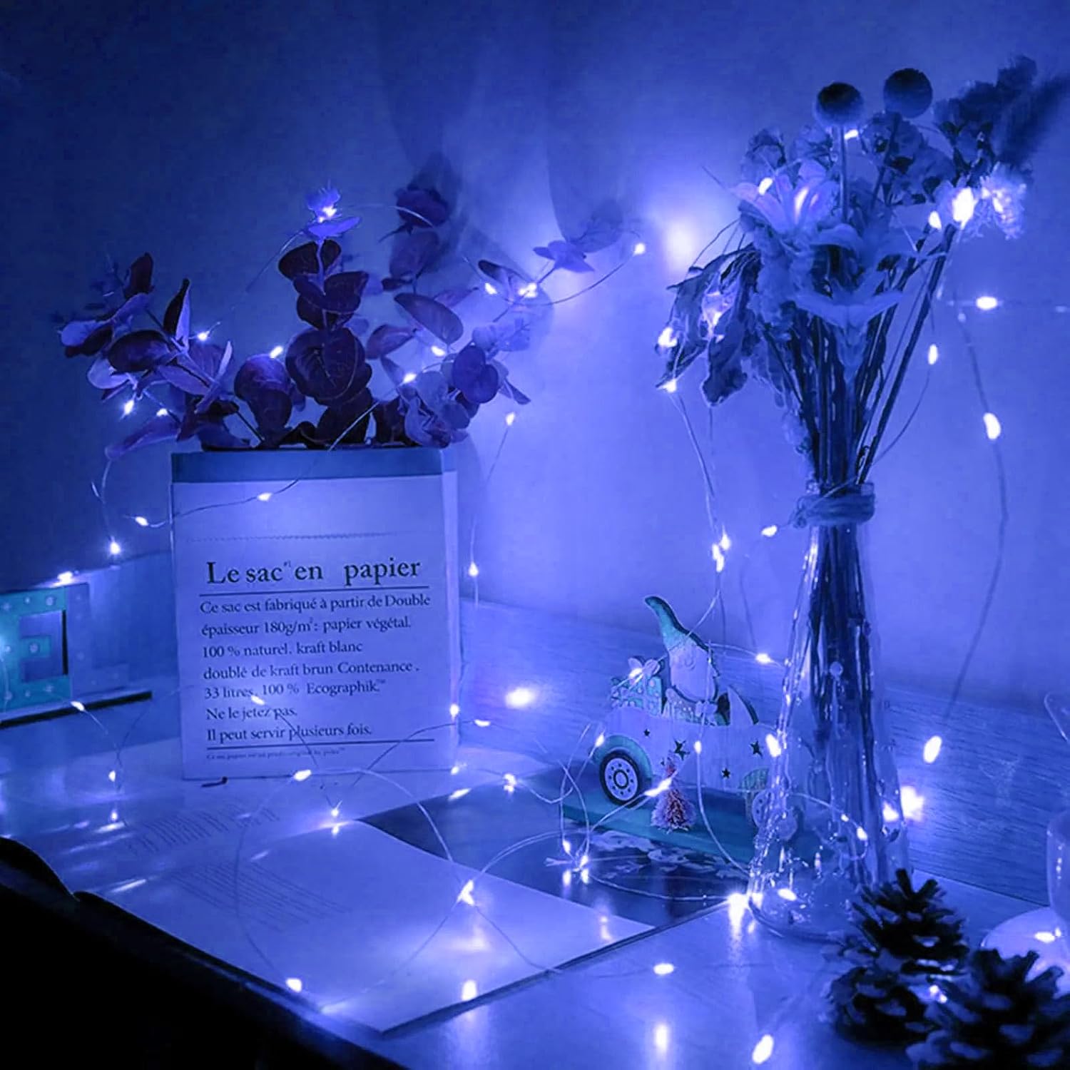 Thumbnail 6 de chzk D11-UG-V8A4 12-Pack Blue Fairy Lights, 7 ft, 20 LEDs, 3 Modes
