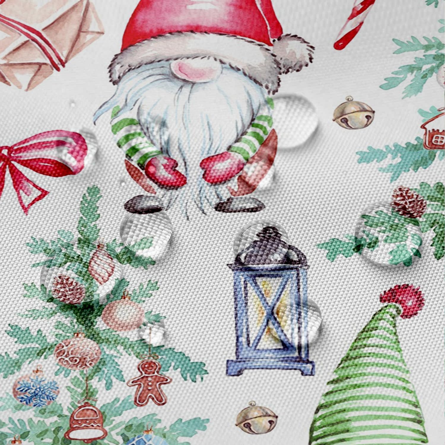 Detalle de M&W DAS DESIGN Duschvorhang Weihnachtlicher Badvorhang 180x200 – anti Schimmel, waschbar, robust