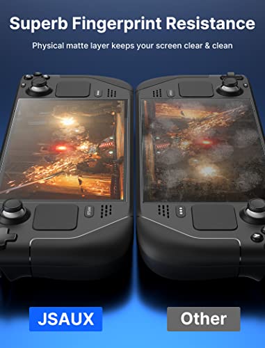 Detalle 2 de JSAUX Protector de pantalla anti-reflejos para Steam Deck LCD y OLED (2 piezas) con cristal templado mate