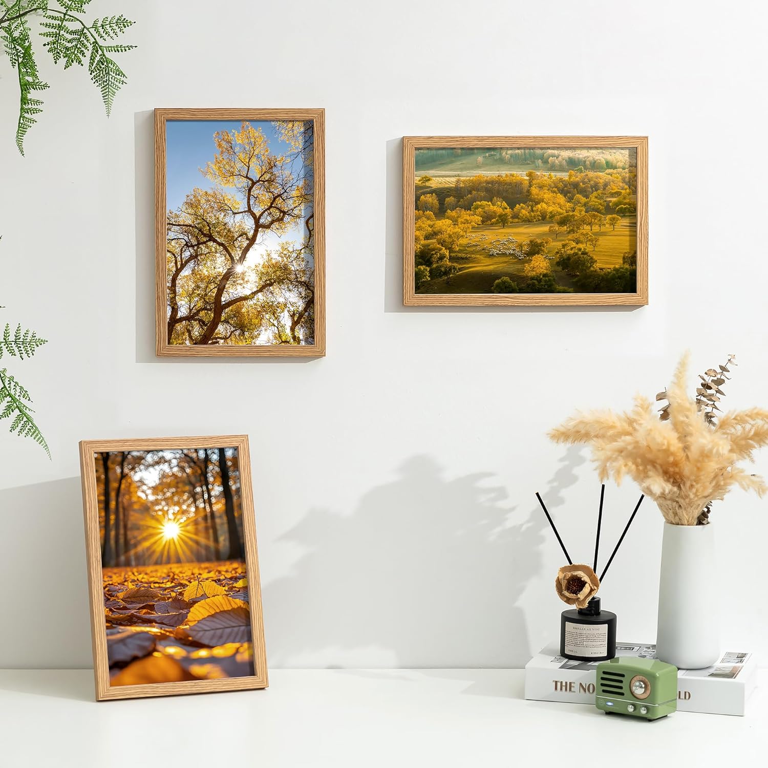 Thumbnail 4 de Walasis lot de 3 cadres photo en chêne naturel 20x30 (format paysage ou portrait)