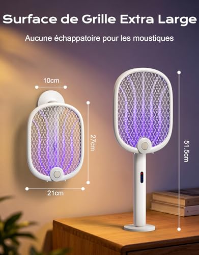 Thumbnail 8 de Rolgno 4000V Raquette Électrique Insectes – 1800mAh, 180° pliable