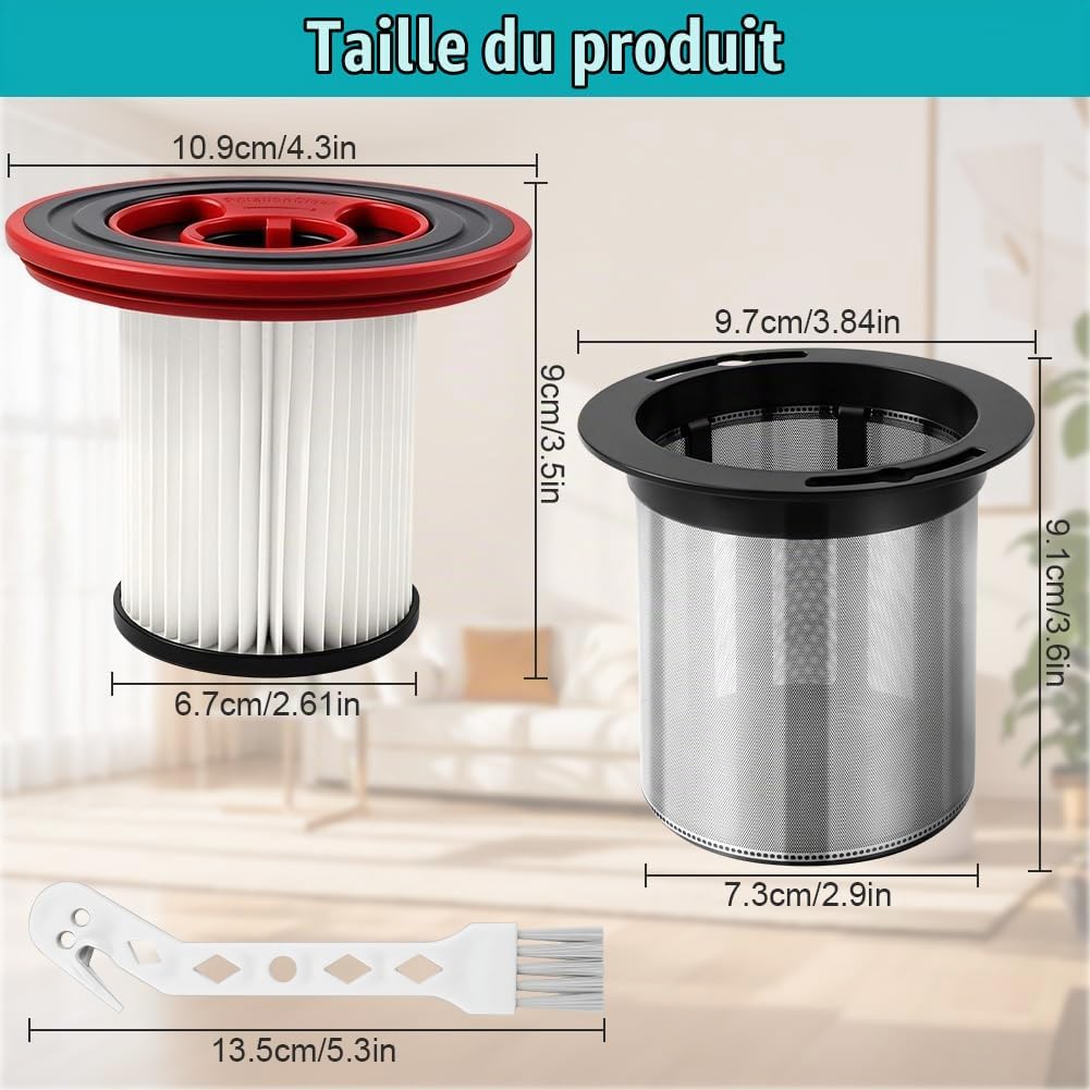 Detalle de ANOMM 5666814 vervangfilters voor Bosch Unlimited 7, wasbaar met RVS-voorfilters