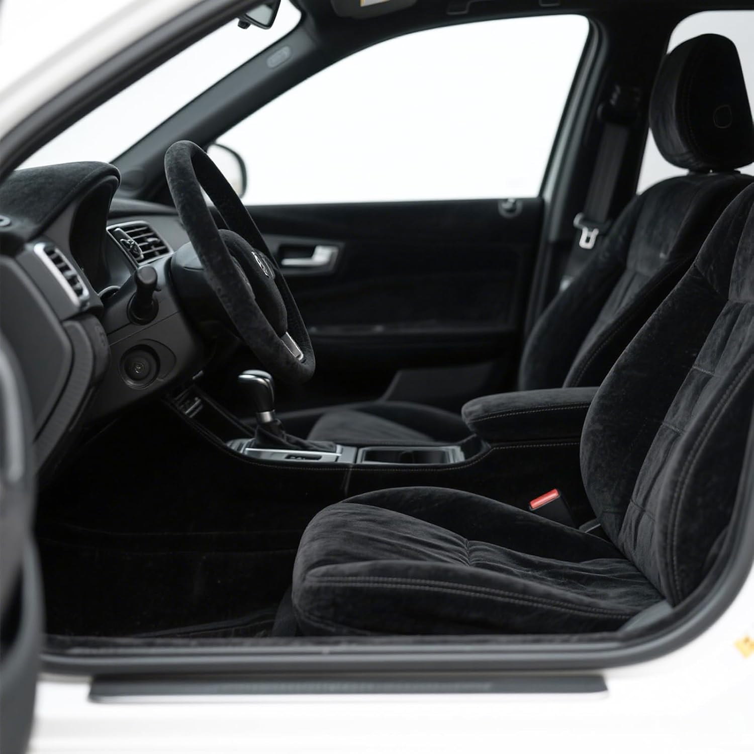 Thumbnail 6 de Y.A. LOTUS Black Microfiber Fabric Self-Adhesive Suede-Look Stretch Film (39.37in x 78.74in)