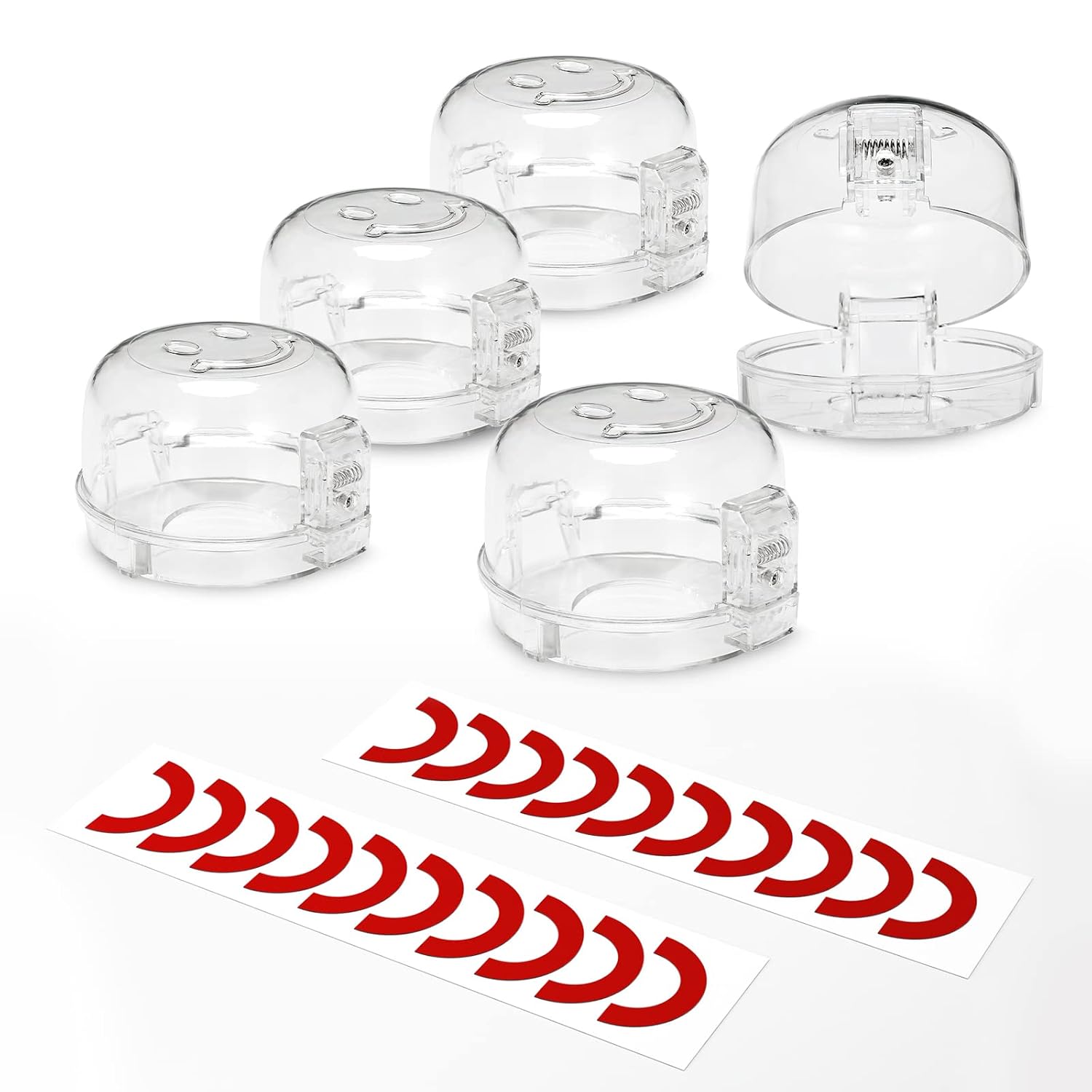 Detalle de Babepai VB005 Stove Knob Covers, Clear Double-Key Child Safety Guards, 5-Pack