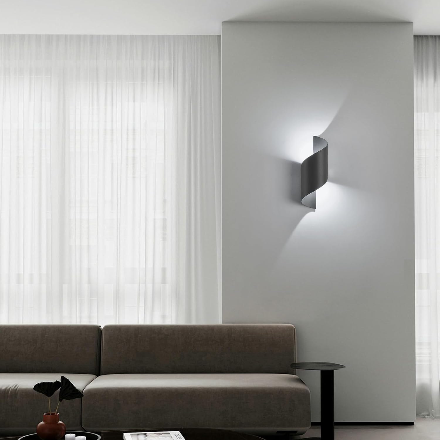 Thumbnail 6 de LED Wandleuchte Innen/Außen 10 W IP65 – S-förmig, 6000 K kaltweiß, 28 × 10 cm, Aluminium, 600 lm
