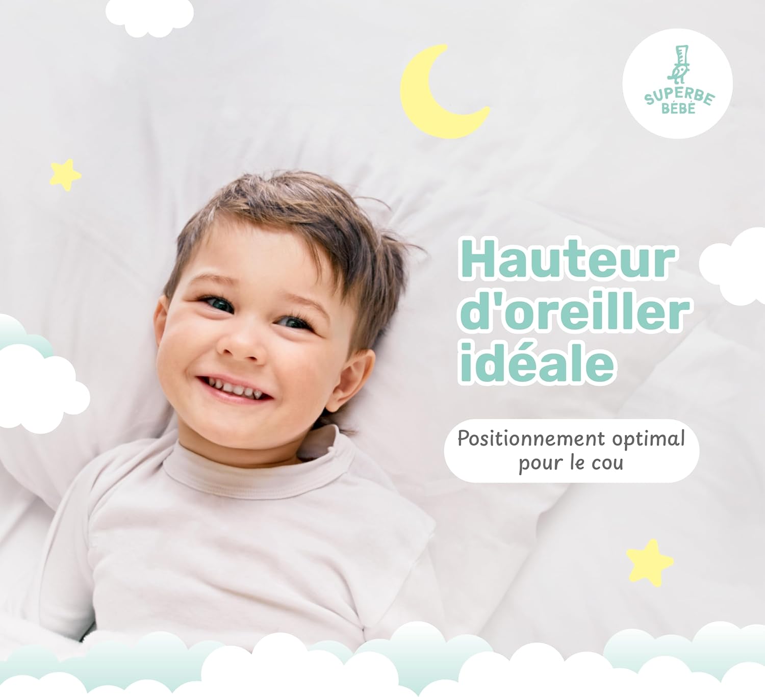 Thumbnail 6 de Oreiller Enfant 40x60 cm en Coton OEKO-TEX – Confort et Sécurité pour les 3 à 10 ans