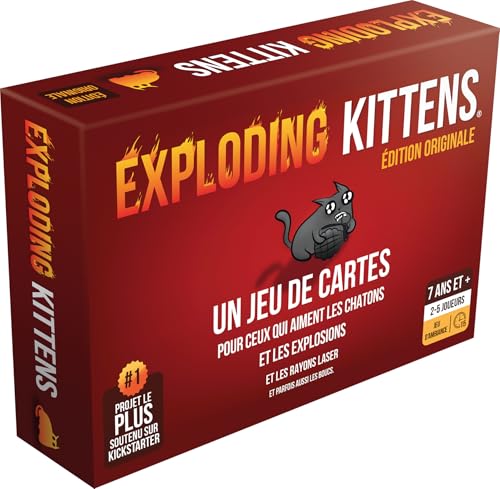 Detalle de Asmodee Exploding Kittens – Jeu de Base (Cartes d’Ambiance)