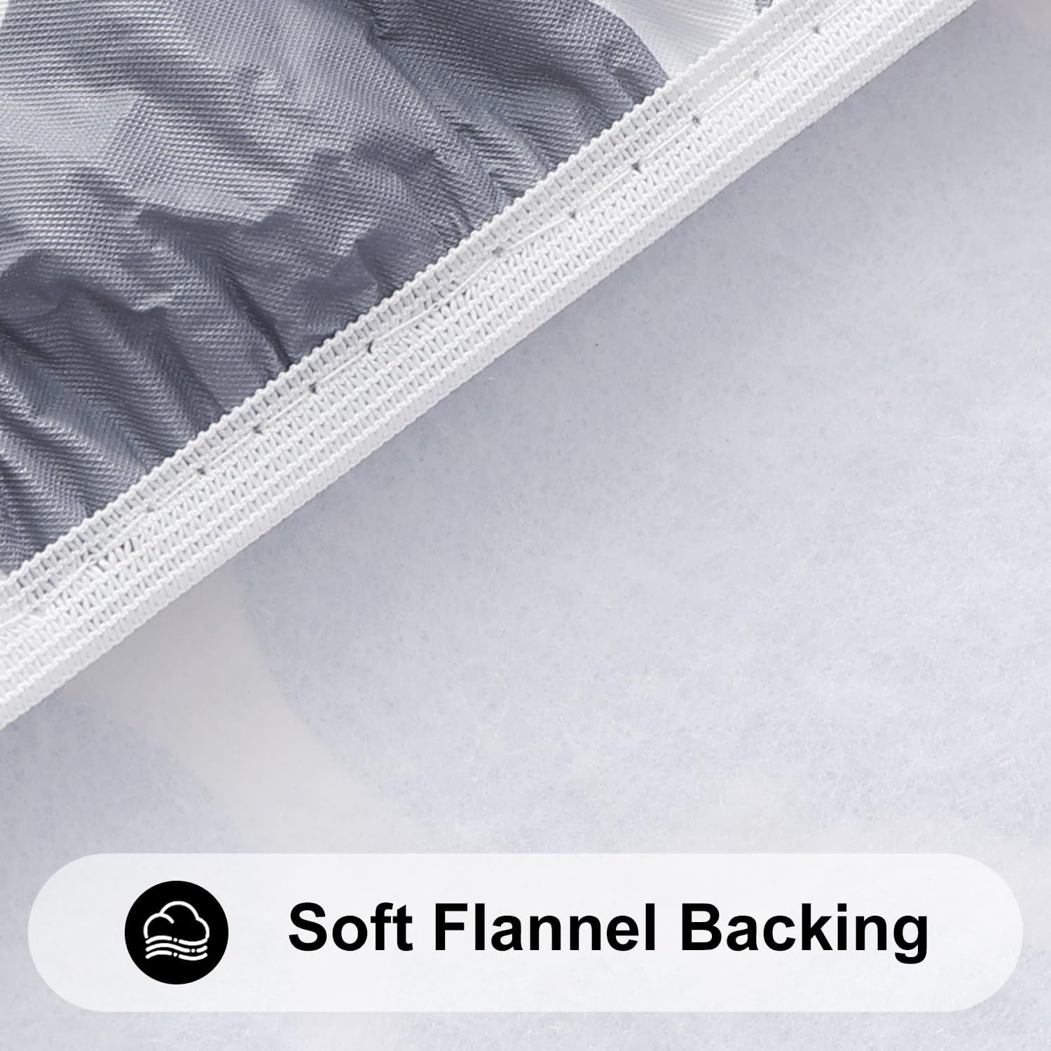 Thumbnail 5 de Smiry Round Picnic Tablecloth (Waterproof Elastic Fitted Covers) for 45"–56" Tables, Grey & White