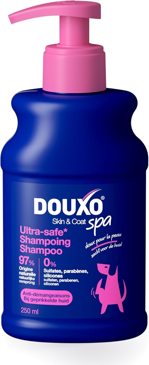 Detalle de Douxo Skin & Coat Spa Shampoing Anti-démangeaisons pour Chien – 250 mL, apaise la peau et laisse le pelage doux
