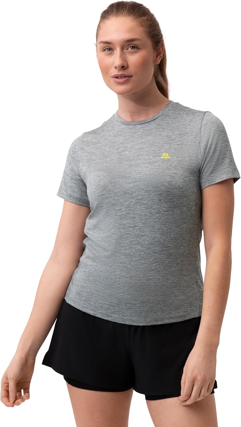 Detalle de T-shirt DANISH ENDURANCE Sport Technique Femme ultra respirant, col rond sans étiquette (lot 1 ou 2)
