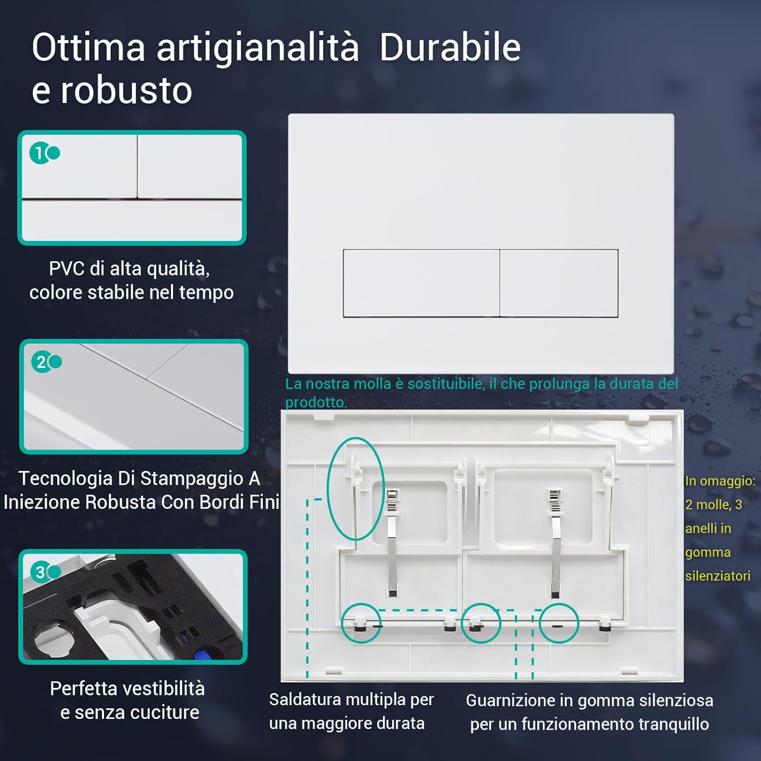 Thumbnail 2 de Empyreal Placca di controllo: kit di ricambio per cassetta Geberit Sigma UP320/UP300 – Bianco Opaco