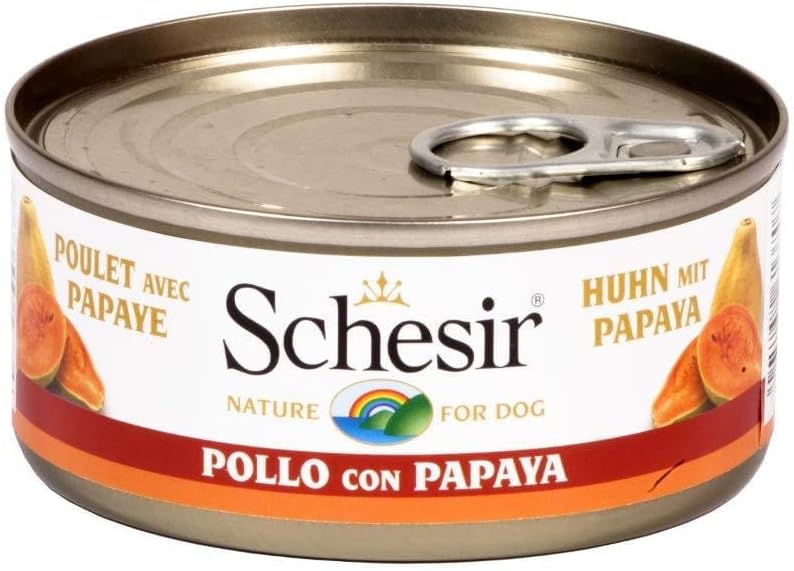 Detalle 1 de Schesir Dog Fruit – mokra karma uzupełniająca, filet z kurczaka z jabłkiem, 18 × 150 g