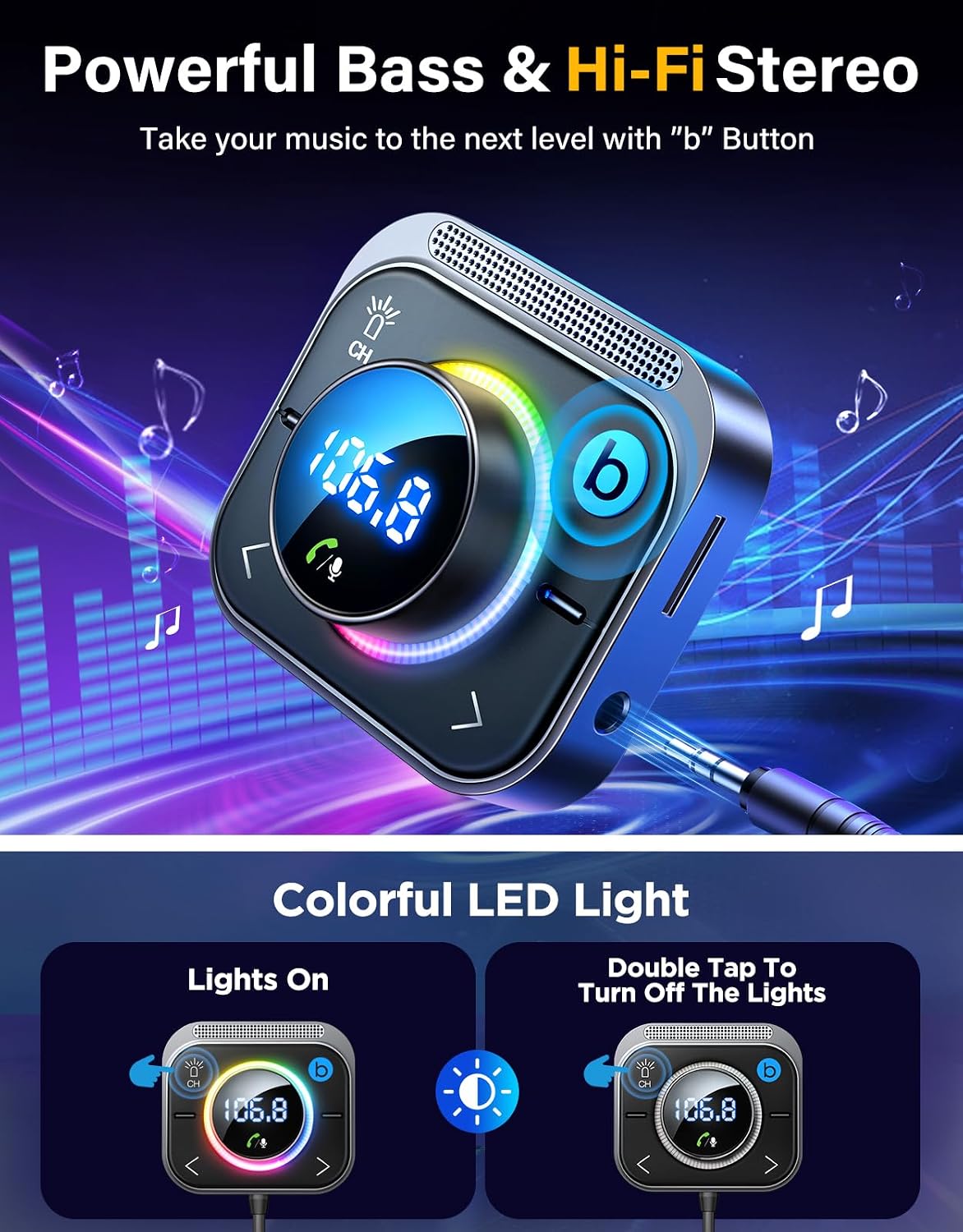 Thumbnail 5 de JOYROOM 96W FM Transmitter Bluetooth 5.4 with 3 Ports ๐