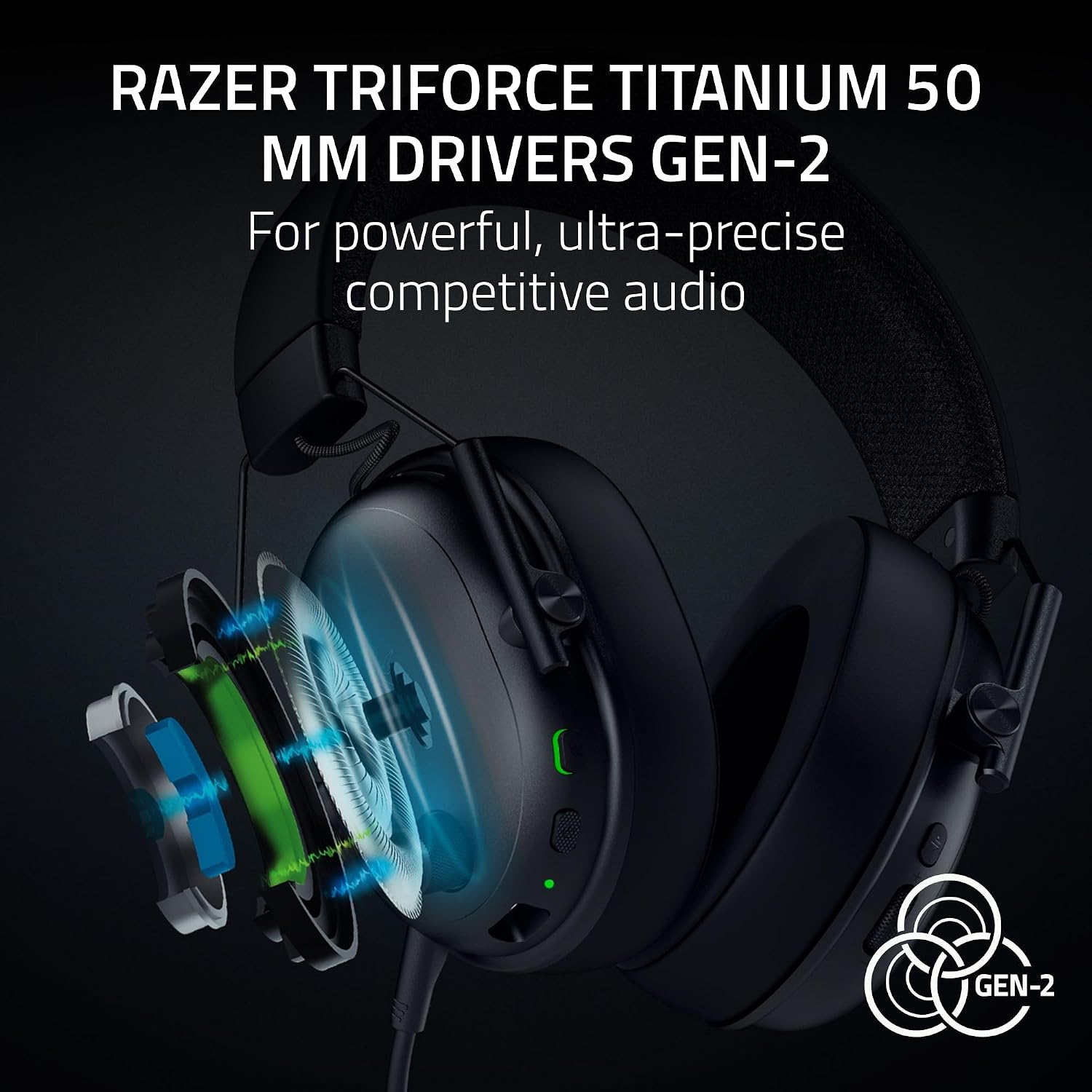 Detalle de Razer BlackShark V3 Wireless PC Gaming Headset — 70 Hr Battery, Black