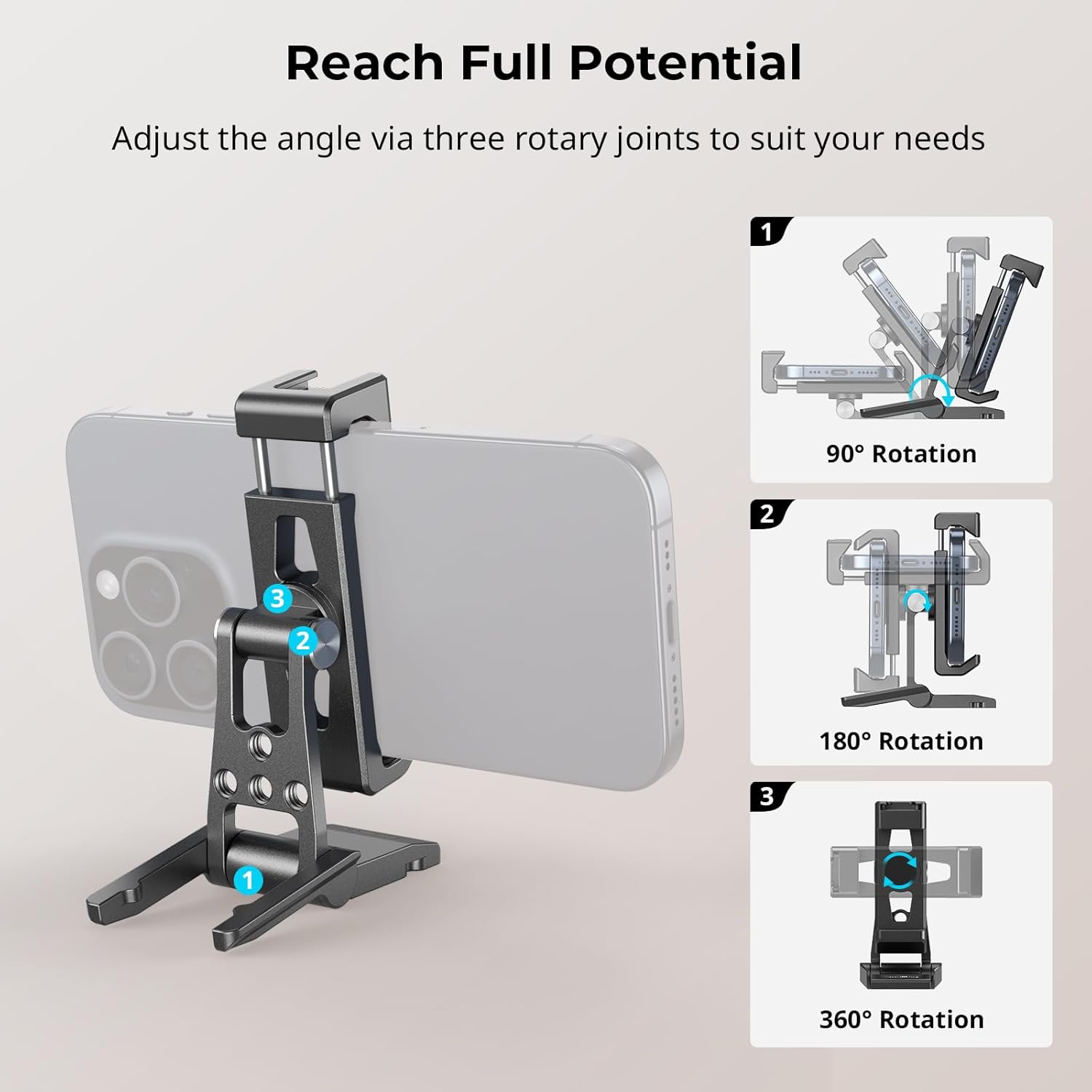 Thumbnail 5 de SMALLRIG Support de Téléphone en Métal 4611 : Monture Arca polyvalente pour trépied et DJI RS 3 Mini